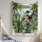 Wild Dinosaur Blanket Gepersonaliseerde Aangepaste Fleece Deken