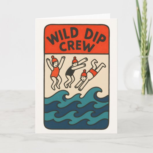 Wild Dip Crew – Sea Swimming Friends Design Kaart (Voorkant)