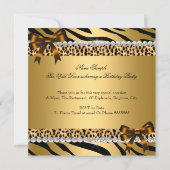 Wild Diva Leopard Zebra Hi Heels Birthday Party 4 Kaart (Achterkant)