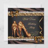 Wild Diva Leopard Zebra op hoog niveau - Birthday  Kaart (Voorkant)