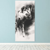 Wild Dog Canvas Afdruk (Insitu (Houten vloer))