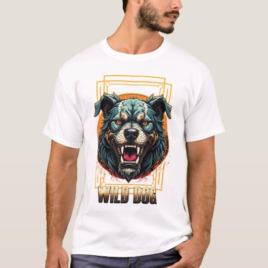 "Wild Dog" Fierce Grafisch Ontwerp T-shirt (Voorkant)