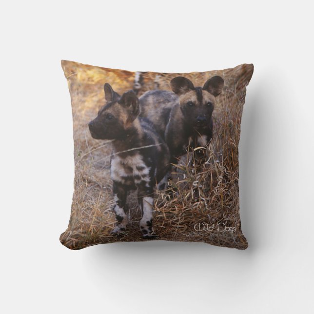 Wild Dog Puppies Pillow Kussen (Voorkant)