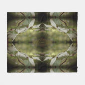 Wild Dogwood Flower Blossom Abstract Patroon Fleece Deken (Voorkant (Horizontaal))