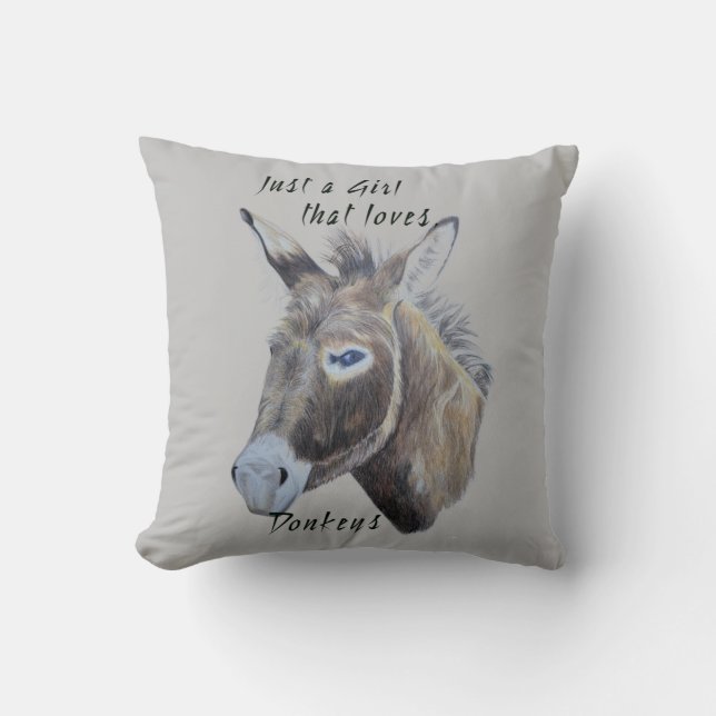 Wild Donkey Art is gewoon een meisje dat van Donke Kussen (Voorkant)