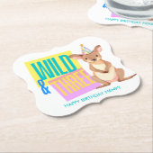 Wild & Drie Kangoeroe 3e Verjaardag Papier Onderze Kartonnen Onderzetters (Gekanteld)