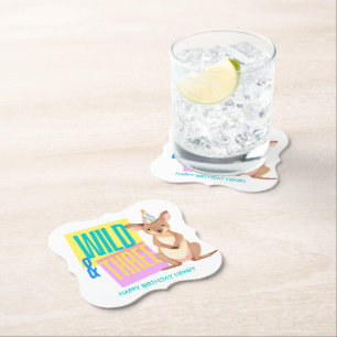 Wild & Drie Kangoeroe 3e Verjaardag Papier Onderze Kartonnen Onderzetters