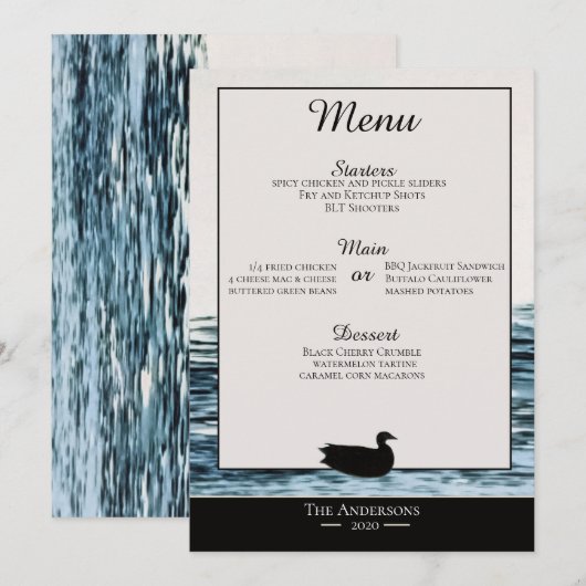 Wild Duck Lake Diner Menu Kaart (Voorkant / Achterkant)
