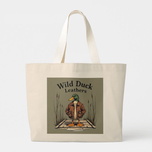Wild Duck Leathers Jumbo Canvas tas - Natuurlijke  (Achterkant)