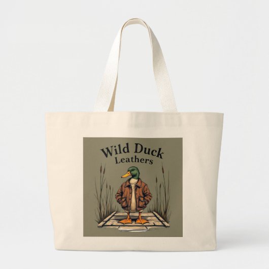 Wild Duck Leathers Jumbo Canvas tas - Natuurlijke  (Voorkant)