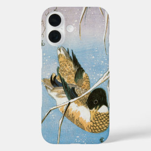 Wild Duck Swimming Snow Laden Reeds door Hiroshige iPhone 16 Hoesje