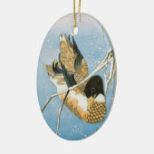 Wild Duck Swimming Snow Laden Reeds door Hiroshige Keramisch Ornament (Links)