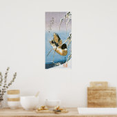 Wild Duck Swimming Snow Laden Reeds door Hiroshige Poster (Keuken)