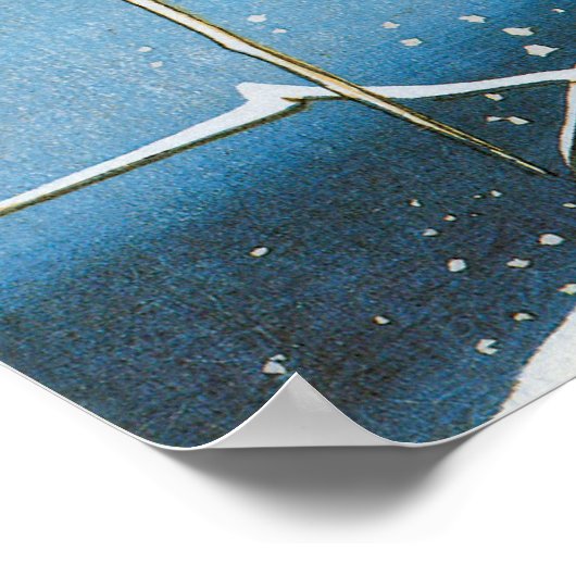 Wild Duck Swimming Snow Laden Reeds door Hiroshige Poster (Hoek)