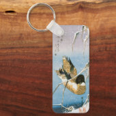 Wild Duck Swimming Snow Laden Reeds door Hiroshige Sleutelhanger (Voorkant)