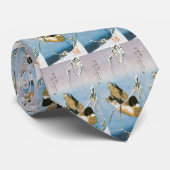 Wild Duck Swimming Snow Laden Reeds door Hiroshige Stropdas (Opgerold)