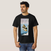 Wild Duck Swimming Snow Laden Reeds door Hiroshige T-shirt (Voorkant volledig)