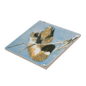 Wild Duck Swimming Snow Laden Reeds door Hiroshige Tegeltje (Zijkant)