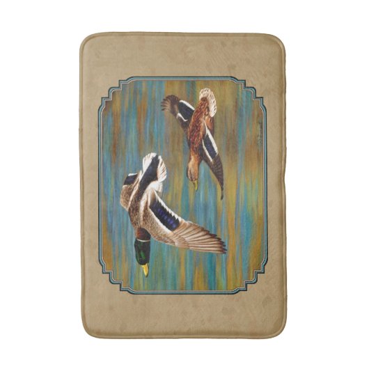 Wild Ducks Flying Tan Badmat (Voorkant Verticaal)