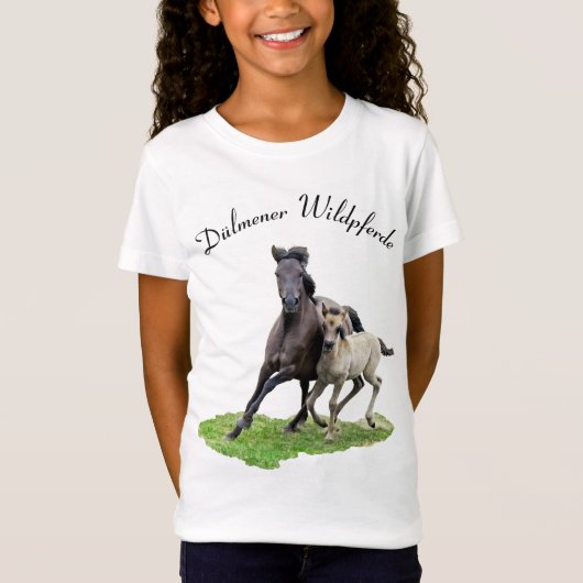 Wild Dulmen Horse Cute Foal - Dülmener Wildpferde T-shirt (Voorkant)