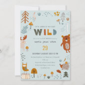 Wild Dusky Blue Woodland Animals Baby shower Kaart (Voorkant)
