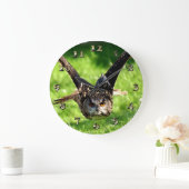 Wild Eagle Owl in Full Flight Grote Klok (Huis)