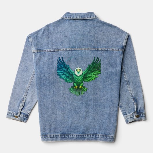 Wild Eagle vogel Denim Jas Jacket (Achterkant)