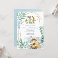 Wild Een 1e Verjaardag Groen Bos Uitnodiging