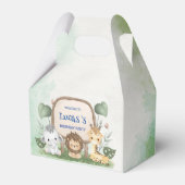 wild een 1e verjaardag oerwoud safari Verjaardagsf Bedankdoosjes (Voorkant Zijde)