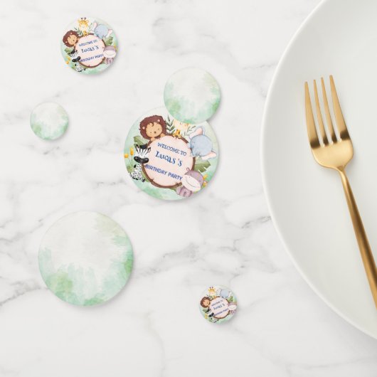 wild een 1e verjaardag oerwoud safari Verjaardagsf Confetti (Groep)