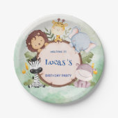 wild een 1e verjaardag oerwoud safari Verjaardagsf Papieren Bordje (Voorkant)