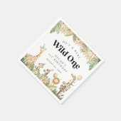 Wild Een 1e Verjaardag Papier Servet Safari Dieren (Hoek)