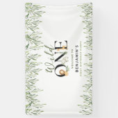 Wild Een 1e Verjaardag Safari Dieren Welkomstfeest Spandoek (Verticaal)