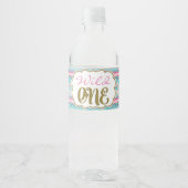 Wild Een 1e Verjaardag Tribal Water Fles Labels Waterfles Etiket (Voorkant)