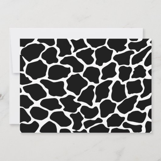 Wild Een 1e Verjaardag Uitnodiging Giraffe Oerwoud (Achterkant)