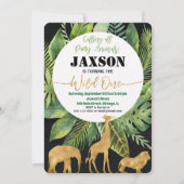 Wild een 1e verjaardag uitnodiging jongen safari u (Voorkant)