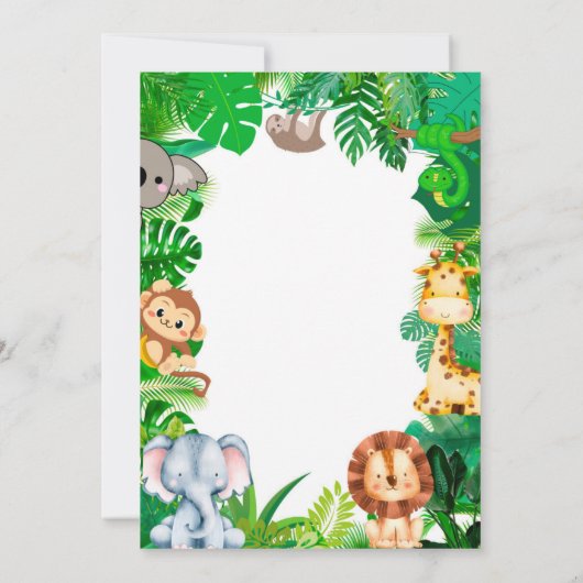 Wild één 1e verjaardag uitnodiging safari (Achterkant)