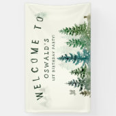 Wild Een 1e Verjaardag Waterverf Bosdieren Spandoek (Verticaal)