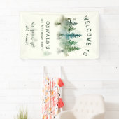 Wild Een 1e Verjaardag Waterverf Bosdieren Spandoek (Insitu)