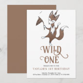 Wild Een 1e Verjaardagsfeest Uitnodiging (Voorkant / Achterkant)