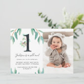 Wild Een 1e Verjaardagsfeestfoto Kaart (Staand voorkant)