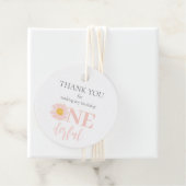 Wild Een 1e Verjaardagsfeestje Boho Retro Roze Dai Bedankjes Labels (In situ)