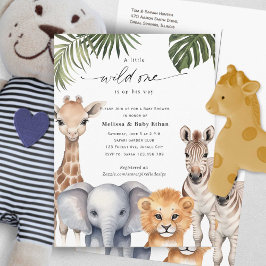 Wild Een Baby Jongen Douche Safari Baby Dieren Uitnodiging Briefkaart