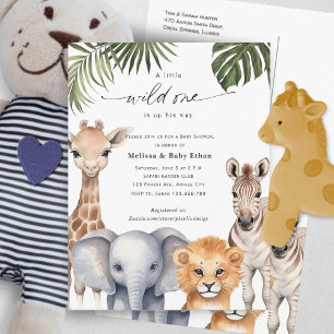 Wild Een Baby Jongen Douche Safari Baby Dieren Uitnodiging Briefkaart