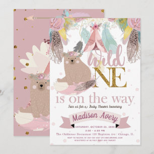 Wild Een Baby shower Meisje Kaart