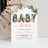 Wild Een Baby shower Safari Meisje Kaart