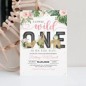 Wild Een Baby shower Safari Meisje Kaart