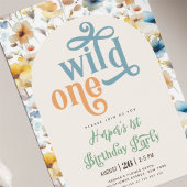 wild een blauwe gele wilde bloem 1e verjaardag kaart