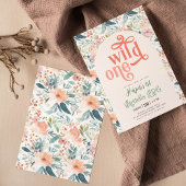 wild een blauwe gele wilde bloem 1e verjaardag kaart