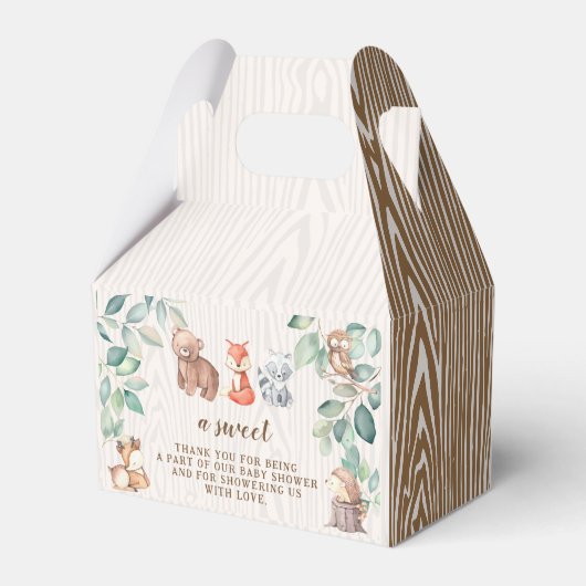 Wild een bos baby shower snoep gunst boxen bedankdoosjes (Achterkant)